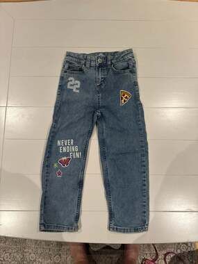 Thereabouts Girls High Rise Mini-Mom Patched Denim Jeans Size 6